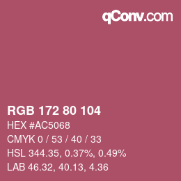 Color code: RGB 172 80 104 | qconv.com