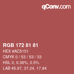 Code couleur: RGB 172 81 81 | qconv.com