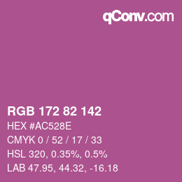Color code: RGB 172 82 142 | qconv.com