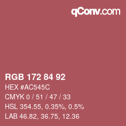 カラーコード: RGB 172 84 92 | qconv.com