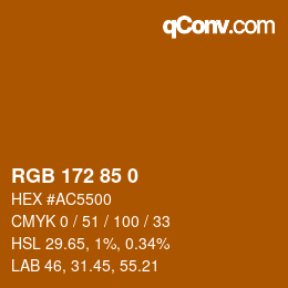 カラーコード: RGB 172 85 0 | qconv.com