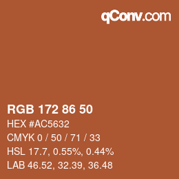 Color code: RGB 172 86 50 | qconv.com