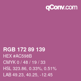 颜色代码: RGB 172 89 139 | qconv.com