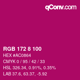 Farbcode: RGB 172 8 100 | qconv.com
