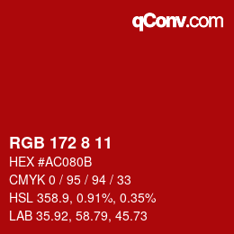 Color code: RGB 172 8 11 | qconv.com
