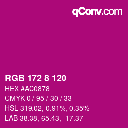 Color code: RGB 172 8 120 | qconv.com