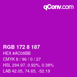 Color code: RGB 172 8 187 | qconv.com