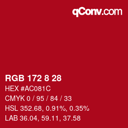 Color code: RGB 172 8 28 | qconv.com