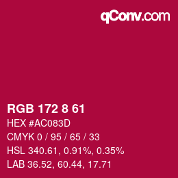 Color code: RGB 172 8 61 | qconv.com
