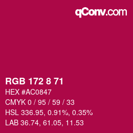 Color code: RGB 172 8 71 | qconv.com