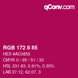 Color code: RGB 172 8 85 | qconv.com