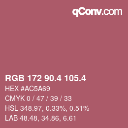 カラーコード: RGB 172 90.4 105.4 | qconv.com