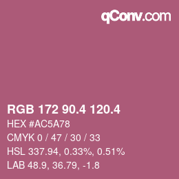 カラーコード: RGB 172 90.4 120.4 | qconv.com