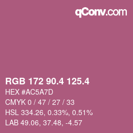 カラーコード: RGB 172 90.4 125.4 | qconv.com