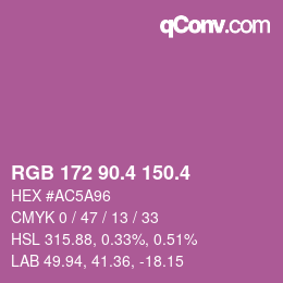 カラーコード: RGB 172 90.4 150.4 | qconv.com