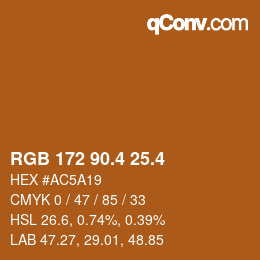 カラーコード: RGB 172 90.4 25.4 | qconv.com