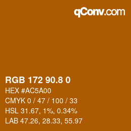 カラーコード: RGB 172 90.8 0 | qconv.com