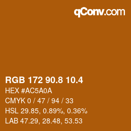 カラーコード: RGB 172 90.8 10.4 | qconv.com