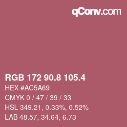 カラーコード: RGB 172 90.8 105.4 | qconv.com