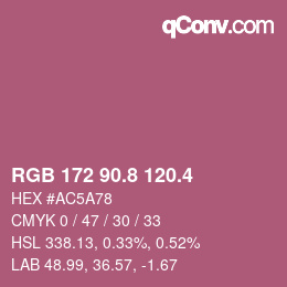 カラーコード: RGB 172 90.8 120.4 | qconv.com