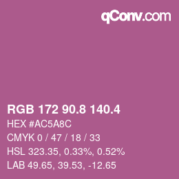 カラーコード: RGB 172 90.8 140.4 | qconv.com