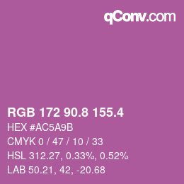 カラーコード: RGB 172 90.8 155.4 | qconv.com