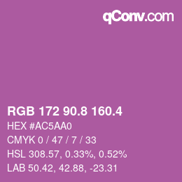 カラーコード: RGB 172 90.8 160.4 | qconv.com