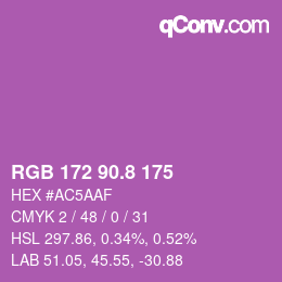 カラーコード: RGB 172 90.8 175 | qconv.com