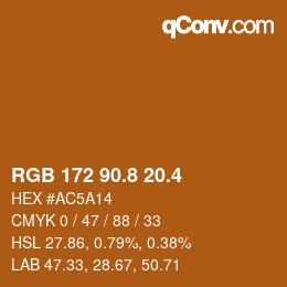 カラーコード: RGB 172 90.8 20.4 | qconv.com