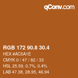 カラーコード: RGB 172 90.8 30.4 | qconv.com