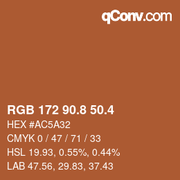 カラーコード: RGB 172 90.8 50.4 | qconv.com