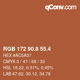 カラーコード: RGB 172 90.8 55.4 | qconv.com