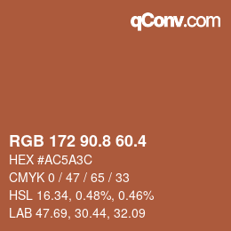 カラーコード: RGB 172 90.8 60.4 | qconv.com