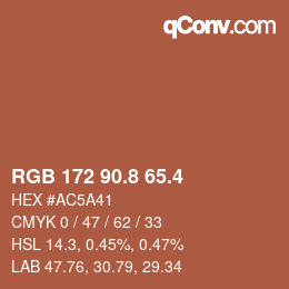 カラーコード: RGB 172 90.8 65.4 | qconv.com