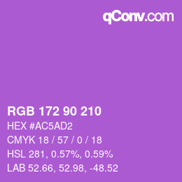 カラーコード: RGB 172 90 210 | qconv.com