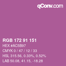 Color code: RGB 172 91 151 | qconv.com