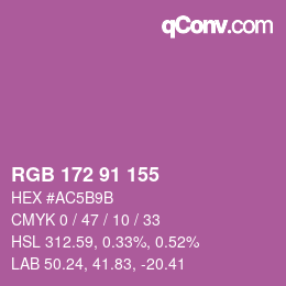 颜色代码: RGB 172 91 155 | qconv.com