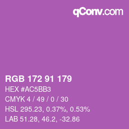 Color code: RGB 172 91 179 | qconv.com