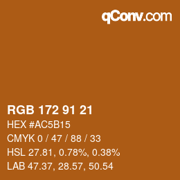 Color code: RGB 172 91 21 | qconv.com