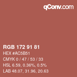Código de color: RGB 172 91 81 | qconv.com