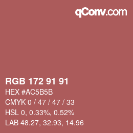 Color code: RGB 172 91 91 | qconv.com