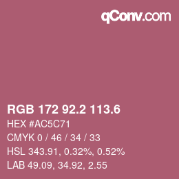 カラーコード: RGB 172 92.2 113.6 | qconv.com