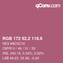 カラーコード: RGB 172 92.2 118.6 | qconv.com