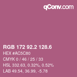 カラーコード: RGB 172 92.2 128.6 | qconv.com