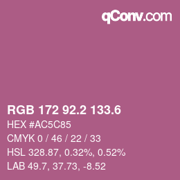 カラーコード: RGB 172 92.2 133.6 | qconv.com