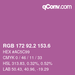 カラーコード: RGB 172 92.2 153.6 | qconv.com