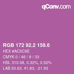 カラーコード: RGB 172 92.2 158.6 | qconv.com