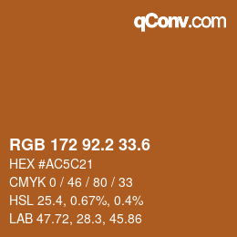 カラーコード: RGB 172 92.2 33.6 | qconv.com