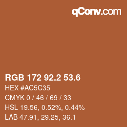 カラーコード: RGB 172 92.2 53.6 | qconv.com