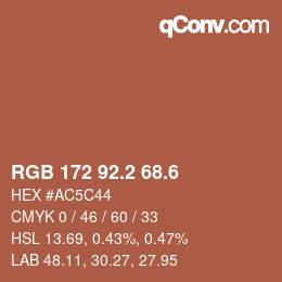 カラーコード: RGB 172 92.2 68.6 | qconv.com